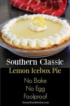 there is a lemon icebox pie on the table