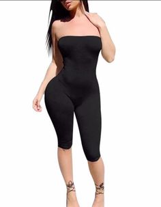 Cute a simple sexy sleeveless romper/jumpsuit Sleeveless Playsuit, Midi Jumpsuit, Very Short Dress, Romper Long Pants, Sleeveless Romper Jumpsuits, Rompers Womens Jumpsuit, Black Playsuit, White Bodycon, Strapless Jumpsuit