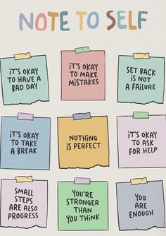 Study Quotes Sticky Notes, Sticky Notes For Studying, Motivational Quotes Positive For Study, Mental Health Notebook Ideas, Positive Stickers Free Printable, Journal Ideas With Sticky Notes, Post It Motivation, Sticky Notes Quotes Aesthetic, Study Room Posters