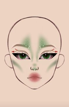 Green Contour Witch Makeup, Elfaba Makeup, Green Face Makeup Halloween, Elf Fantasy Makeup, Druid Makeup Elves, Forest Theme Makeup, Elf Princess Makeup, Evil Elf Costume, Shrek Inspired Makeup