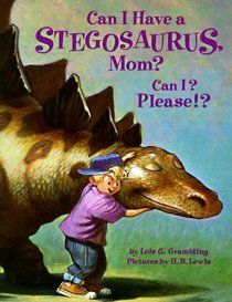 a book with an image of a child hugging a dinosaur