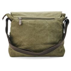 This vintage-inspired messenger bag suits all your daily needs, thanks to its spacious interior. Outfitted with zips on the back, the flap, and inside, with pockets for your phone, cards, and stationery. Inside, a laptop compartment keeps your electronics safe – perfect for the urban gentleman. Crafted from durable canvas with supple leather highlights and lined with soft nylon. Adjust the straps for a comfortable fit on any adventure. Retro Everyday Satchel With Pockets, Vintage Satchel With Zipper Pocket For Daily Use, Retro Travel Shoulder Bag With Pockets, Retro Shoulder Bag With Pockets For Travel, Green Shoulder Bag With Laptop Sleeve For Everyday Use, Everyday Use Large Capacity Flap Satchel, Vintage Canvas Shoulder Bag With Zipper Pocket, Green Shoulder Bag With Laptop Sleeve For Travel, Large Capacity Flap Bag For Everyday Use