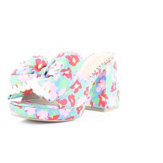 Step Into Bold Prints With Our Satin Embellished Platform Sandal. These Heels Feature A Stable Block Heel With Playful Prints Topped Off With An Oversized Bow To Add A Touch Of Feminine Flair To Your Look. Features - Satin Textile Upper Material With Embellishments - Slip-On Style - Synthetic Lining/Sock - Synthetic Sole - 3.5 Inch Heel Height - .75 Inch Platform Brand: Betsey Johnson Style: Maccie Color: Blue Multi Width: Medium Heel Height: 3.75 Inches Material: Fabric Condition: New With Box Stable Block, Plaid Heels, Ivory Bridal Shoes, Flower Heels, Lucite Heels, Ankle Strap Sandals Heels, Floral Heels, Pink Bottom, Betsey Johnson Shoes