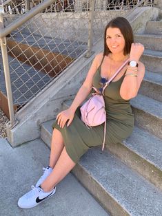 VIDEO: 5 WAYS TO WEAR SNEAKERS WITH DRESSES | RULE OF 5 Dunk Low Dress Outfit, Dunk Low With Dress, Dunks With Dress Outfit, Nike Dunks Outfit Woman Dress, Nike Dunks With Dress, Dunks With Dress, Sneakers With Dress, Dunks Outfits