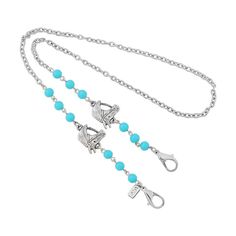 ThisÂ silver-tone chain mask holder with faux-turquoise beads with a horse head motif is both stylish and functional. It ensures that your mask is always with you, and prevents having to put your mask in your pocket or on surfaces. ThisÂ silver-tone chain mask holder with faux-turquoise beads with a horse head motif is both stylish and functional. It ensures that your mask is always with you, and prevents having to put your mask in your pocket or on surfaces. Length: 22 in. Clasp: lobs Horse Head Mask, Beaded Eye, Chain Mask, Equestrian Jewelry, Mask Holder, Head Mask, 1928 Jewelry, Mask Chain, Necklace Holder