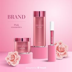 Banner Cosmetic, Pink Website, Blue Website, Cosmetics Advertising, Template Wordpress, Creative Website