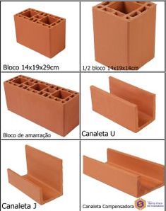 the different types of bricks are shown in this set, including one for each brick