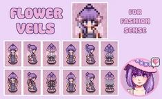 an image of flower veils for fashion sense in the game super mario bros world