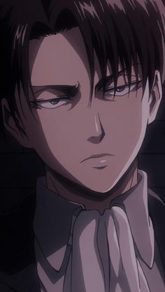 an anime character with short hair wearing a bow tie and looking off to the side