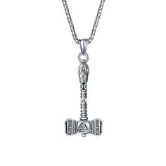 PRICES MAY VARY. Thor's Hammer: Mjolnir hammer is one of the most powerful Norse symbols. Thor Hammer Necklace always renders wearers with strength to overcome hardship, bravery to encounter fear, and generosity to treat people around. PRODUCT STORY: Mjollnir, also spelled Mjolnir, Old Norse Mjöllnir, in Norse mythology, the hammer of the thunder god, Thor, and the symbol of his power. Forged by dwarfs, the hammer never failed Thor; he used it as a weapon to crash down on the heads of giants and Mjolnir Hammer, Knots Jewelry, Hammer Necklace, Triquetra Pendant, Thor's Hammer Necklace, Thunder God, Hammered Necklace, Thor Hammer, Norse Symbols