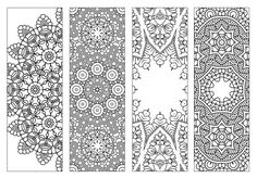 four different patterns in black and white, each with an intricate design on the side