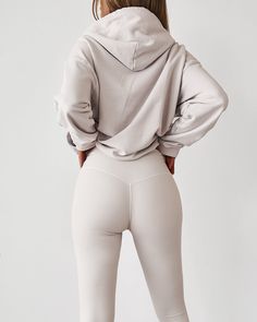 Oversized dropped sleeve hoodie featuring a minimal embossed logo. COLOUR: Almond (beige with a pink tint) FABRIC: 100% Cotton French Terry SIZING: Model is 174cm and wearing S/M Drop Shoulder Sweatshirt, Everyday Leggings, Sweatshirt Style, Sport Logo, Get Better, Embossed Logo, Pet Hair, Cut Off, French Terry