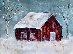 Farmhouse wall decor.   This is a print of My Original work.                                                                  #60 This  red winter barn print will make a perfect addition to any Rustic or Farmhouse Style Decor in any season.  All my Art work is created by me and professionally printed on quality acid free archival paper that doesn't fade. Both my Prints and Original Art work is initialed on the front and signed and dated on the back.  I strive to make my designs look authenticall Rustic Farmhouse Wall Decor, Fixer Upper Style, Cute Black Cats, Farmhouse Wall Decor, Red Barn, Farmhouse Style Decorating, Farmhouse Wall, Rustic Barn, Winter Theme