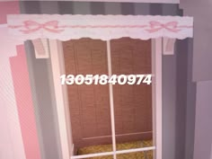 there is a doll house with pink walls and white trim on the window sill