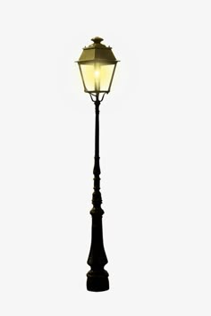 an old fashioned lamp post with two lights on it's top and one light at the end