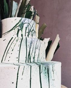 a close up of a cake with icing on it