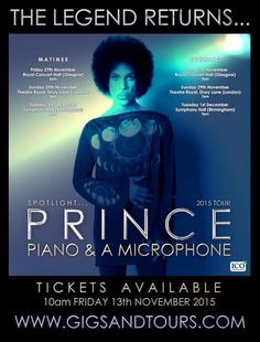 the poster for prince's concert with an image of a woman in black and white