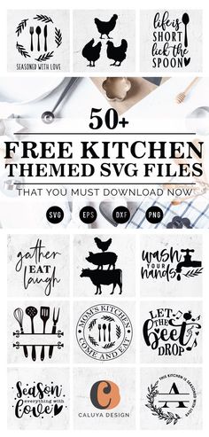 the 50 free kitchen themed svt files are available for use in any type of design