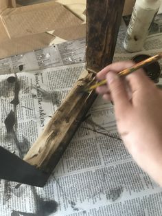 a person is working on some wood