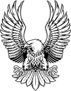 an eagle with wings spread out