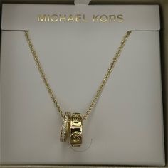 Nwt. Nib Michael Kors Necklace, Michael Kors Jewelry, Womens Jewelry Necklace, Beautiful Jewelry, Barrel, Michael Kors, Jewelry Necklaces, Women Jewelry, Necklaces