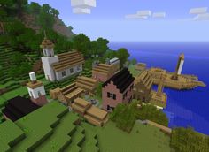 an image of a small village in minecraft