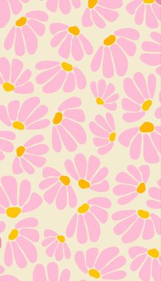 pink and yellow flowers on a light green background