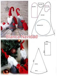 an image of christmas decorations and sewing instructions