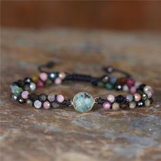 Balance Chakras, Indian Agate, Handmade Jewelry Bracelets, Tourmaline Bracelet, Boho Chic Jewelry, Bohemian Bracelets, Tourmaline Beads, Natural Stone Bracelets, Healing Jewelry