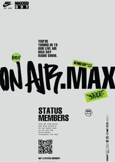 an advertisement with the words on aff - max written in black and green ink