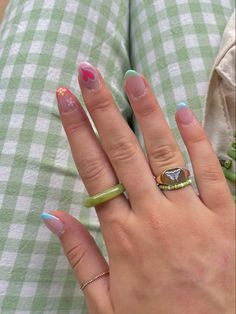 Danish Pastel Nails, Hello Nails, Vintage Nails, Plaid Nails, Gelish Nails, Cute Gel Nails, Pastel Nails, Girls Nails, Minimalist Nails