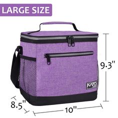 Sku:1TRLB701PP-T Tirrinia thermos insulated lunch bag is made of a durable oxford cloth fabric that has a scrub texture, the inside has thermal insulated layer which helps keep food and drinks cold for hours. It has an adjustable shoulder strap, a zipper pocket on the front for storing utensils and napkins and dual side mesh pockets for soda cans. This lightweight, durable and compact insulated food container is available in several colors. 100% polyester and easy to clean. Package Content: 1x L Salad Snacks, Soft Lunch, Lunch Boxes For Men, Large Lunch Bag, Work Lunch Box, Small Lunch, Lunch Boxes For Women, Thermal Lunch Bag, Mens Lunch Bag