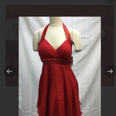 Red Silk Party Dress With Lots Of Bling By Scala Boutique. Size 8, Nwt. For Your Next Party! "Item 21" Silk Party Dress, Red Silk, Size 8 Dress, Party Dress, Boutique, Silk, Womens Dresses, Red, Dresses