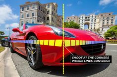 a red sports car parked on the side of a road