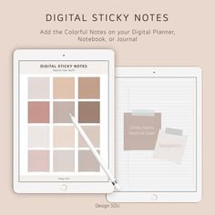 the digital sticky notes are displayed on an ipad