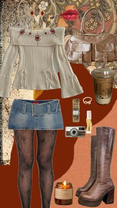 #fashion #fall #girly #itgirl #sweater European Vacation Outfit, Fairycore Wallpaper, Vintage Art Style, Looks Hippie, Vacation Outfit Ideas, Downtown Outfits, Earthy Outfits, European Vacation, Vacation Outfit