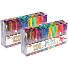 two boxes of 120 gel pen value colors