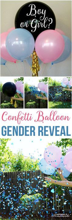 balloons and confetti balloon gender reveal