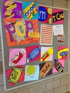 a bulletin board with many different items on it