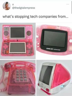 an old cell phone has been transformed into a pink case