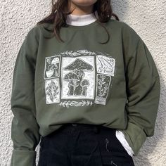 Friends Sweatshirt, Fairy Forest, Lino Cut, Green Sweatshirt, Cut Design, Look Cool, Shirt Outfit, Forest Green