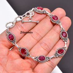 6X8 mm Oval Ruby bracelet - Red Ruby Jewelry-  Birthstone Bracelet in Sterling Silver -Delicate Jewelry - Handmade Bracelet, Gift For Women  Product Detail: Metal : 925 Sterling Silver Gemstone : Ruby Bracelet length:- 7.5 inch  Stone Shape : Oval *Wholesale Orders Accept on Wholesale Price ! ------------------------------------------------------------------------------------------------- Perfect For: ---------------- ♥ Birthday Gift      ♥ ♥ Holiday Gift ♥ ♥ Christmas Gift ♥ ♥ New Year Gift ♥♥ Red Oval Gemstone Bracelet, Adjustable Red Oval Bracelet, Adjustable Red Oval Bracelets, Red Ruby Bracelets For Jewelry Making, Ruby Bracelet, Handmade Jewelry Bracelets, Birthstone Bracelet, Ruby Jewelry, Birthstone Bracelets