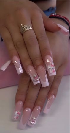 Acrylic Nails Coffin Pink, Bling Acrylic Nails, Acrylic Nails Coffin Short