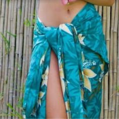 Questions? Leave A Comment Below! 45 Inches Wide By 66 Inches Long. New With Tags. Versatile For Summer Vacation. Fitted Green Sarong, Casual Blue Sarong, White Sarong, Blue Sarong, Swim Wrap, Yellow Fish, Palm Tree Pattern, Sarong Wrap, Beach Sarong