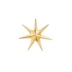 a gold star ornament on a white background