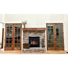 French Knotty Alder 12 Lite Clear Glass Interior Double Door - Krosswood Glass French Doors Interior, Double Wood Front Doors, Glass Exterior Door, Dutch Door Interior, French Double Doors, Wood French Doors, Glass Exterior, Fireplace Room, Fiberglass Exterior Doors