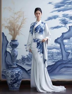 Asian Runway Fashion, Traditional Asian Wedding Dress, Majestic Dress, Modern Chinese Fashion, Book Bouquet, Baju Kahwin, Chinese Outfit, Drop Veil