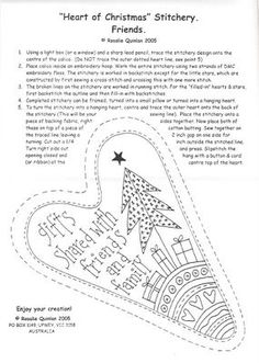 a page from the book heart of christmas's stitchery, with an image of a