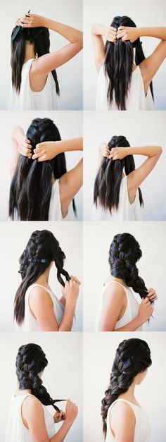 DIY – Beautiful Big Braid – Step by Step Hair Tutorial Lon Hair, Triple Braid, Pretty Braid, Cool Easy Hairstyles, Frozen 3, Elsa Hair, Hairstyles Diy, Big Braids, Hair Diy