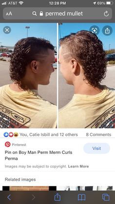 Permed Mullet Boys, Permed Hairstyles Boys, Mullet With Lines, Permed Mullet Men, Boys Permed Hair, Little Boy Mullet Haircut, Boys Permed Hair Short, Boy Mullet Hairstyle, Kids Mullet Haircut